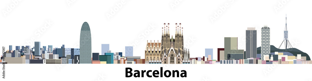 Barcelona city skyline vector illustration