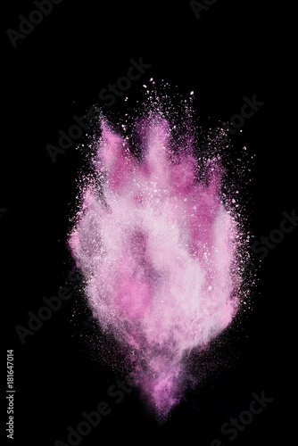 Paint powder explosion on black background.