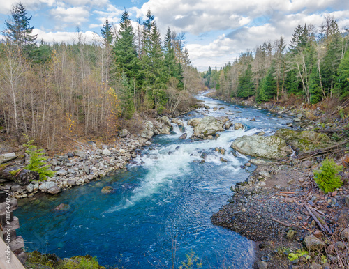 Beautiful Mountain River at Lucille Lake, Sea-to-Sky Hwy, Whistler, Vancouver, Canada. photo