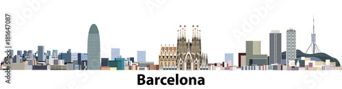 Barcelona city skyline vector illustration © brichuas