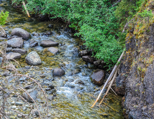 Majestic mountain river in Canada. Manning Park Lightning Lake Trail in British Columbia. photo