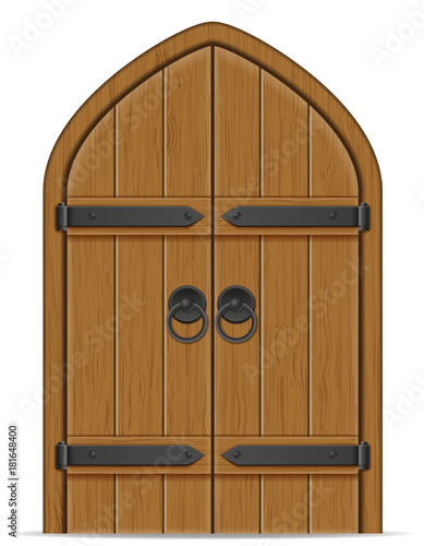 old wooden door vector illustration