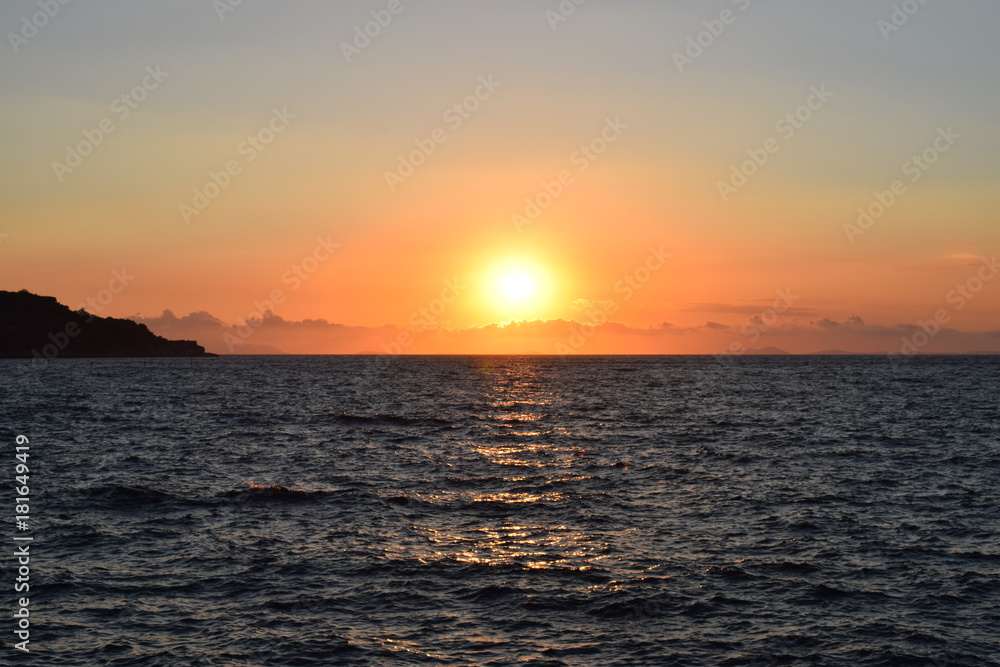 Sonnenuntergang Ischia Inseln küste Italien