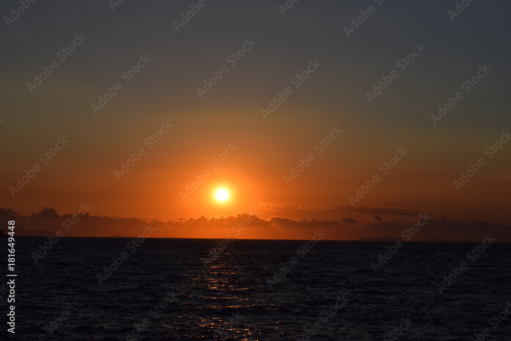Sonnenuntergang Ischia Inseln küste Italien