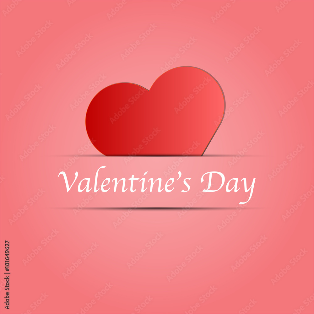 Valentine's day symbols background with heart - vector illustration