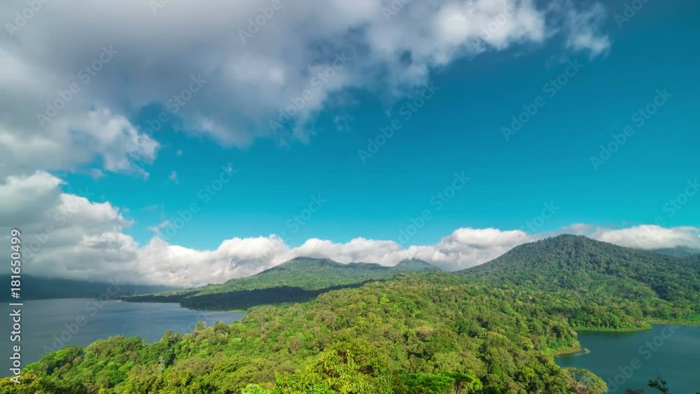 Timelapse Panoramic view on lake Lake Buyan and Tamblingan on Bali Island Timelapse Panoramic view on lake Lake Buyan and Tamblingan on Bali Island