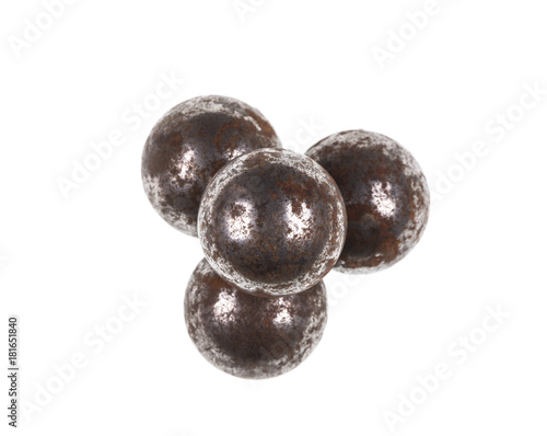 metal balls on white isolated background