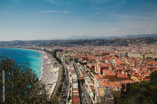 City view of Nice shore. Travel to the French Riviera.