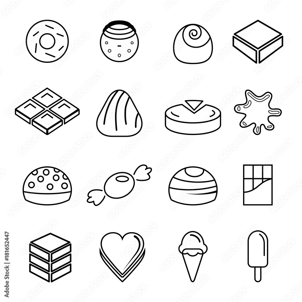 vector of chocolate icon set