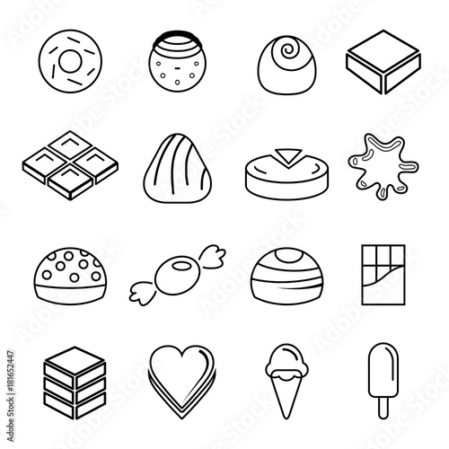 Obraz na płótnie vector of chocolate icon set w salonie