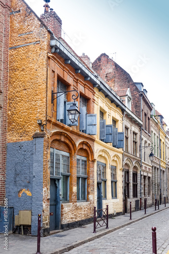 street view of downtown in Lille, France photo