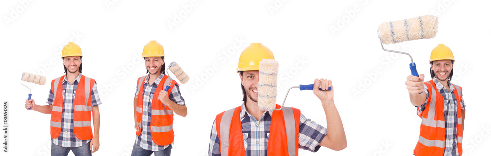 The funny painter isolated on white The funny painter isolated on white
