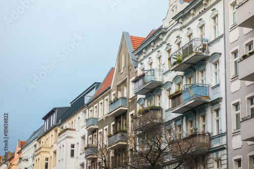 typical houses in berlin on a cloudy day