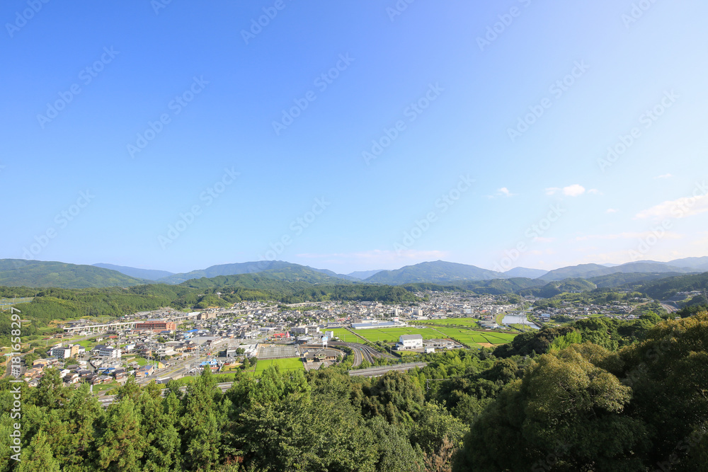 愛媛県内子町　竜王の砦から見た内子方面