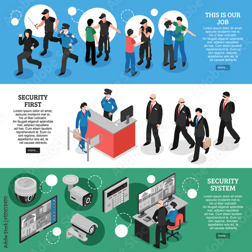 Security Isometric Banners