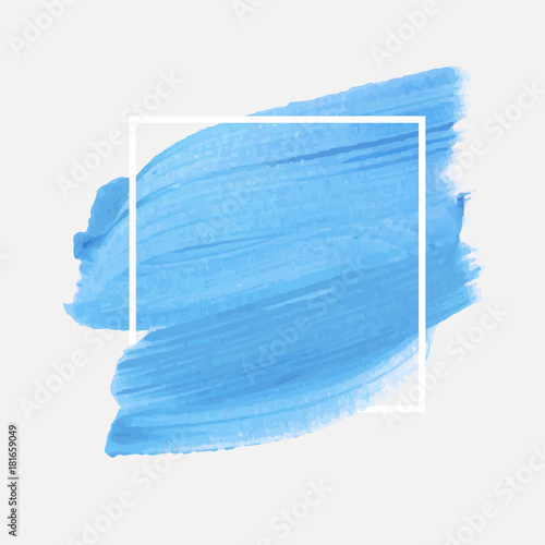 Logo brush painted watercolor abstract background design illustration vector over square frame. Perfect painted design for headline, logo and sale banner. 