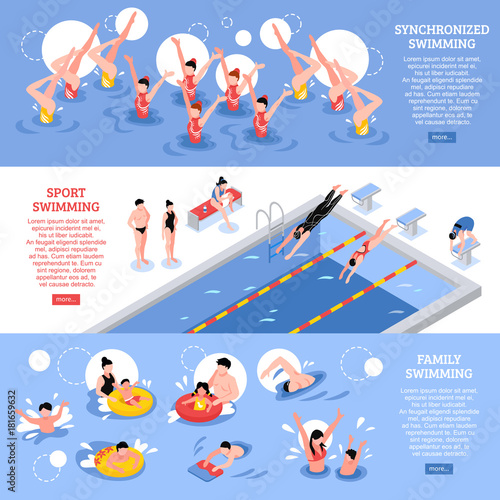 Swimming Horizontal Banners Collection