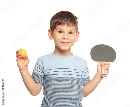 Cute little boy with tennis...