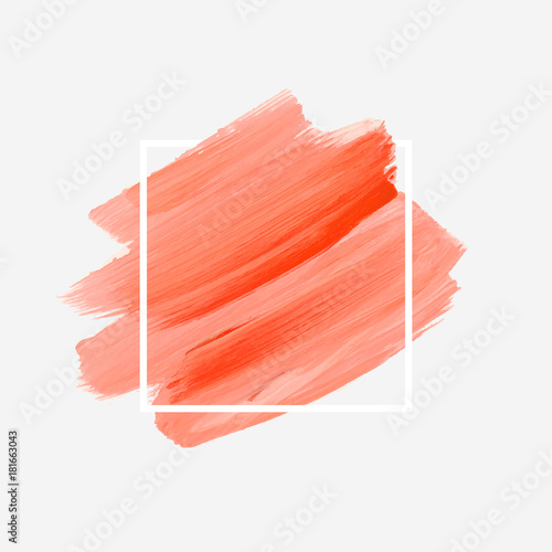 Logo brush painted watercolor abstract background design illustration vector over square frame. Perfect painted design for headline, logo and sale banner. 