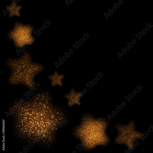 Golden Christmas bokeh stars