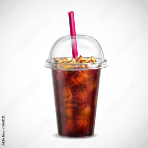 Cola With Ice Takeaway Realistic 