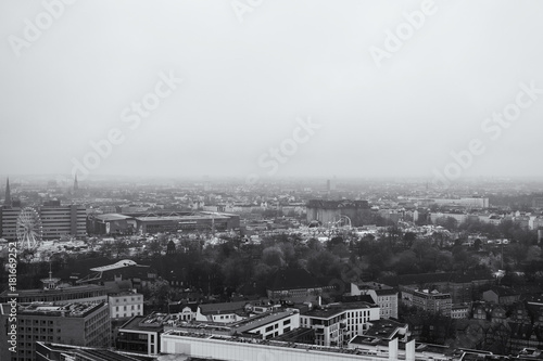 Aerial view to Hamburg city. Germany