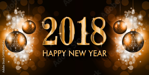 2018 Happy New Year Background for your Seasonal Flyers and Greetings Card