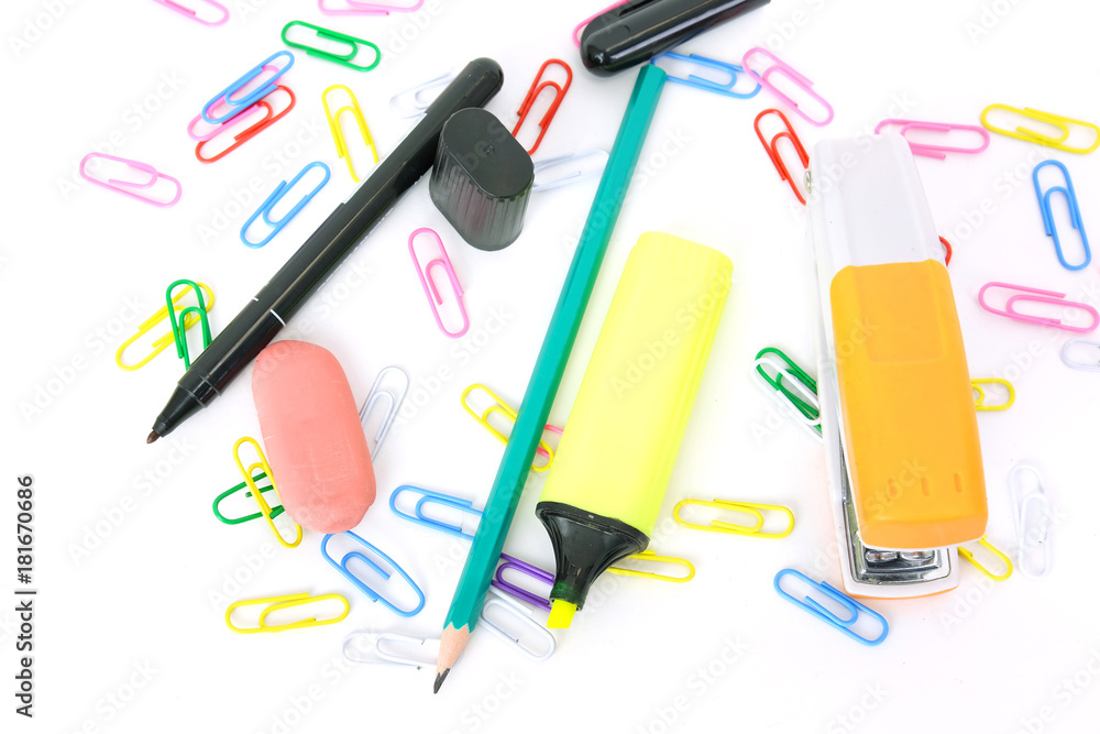 Stationaries on a table Stationaries on a table