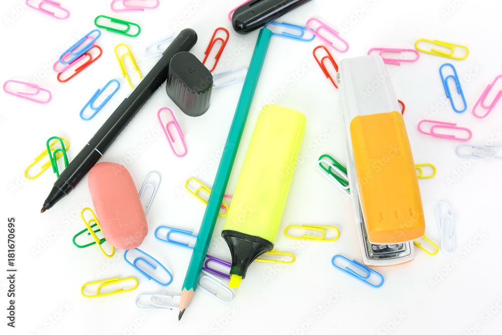 Stationaries on a table Stationaries on a table