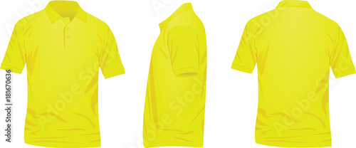 Yellow polo t shirt. vector illustration