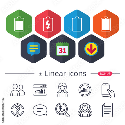 Wallpaper Mural Battery charging icons. Electricity symbol. Torontodigital.ca