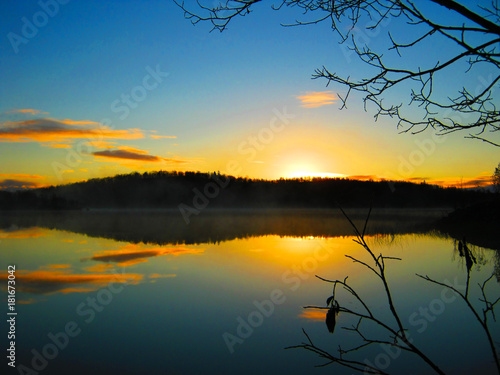 Sunrise landscapes ,evening landscapes,sunset on the river