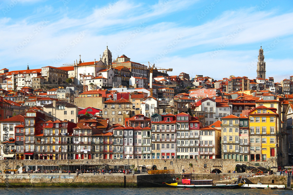 Ribeira district in the heart of Porto, Portugal