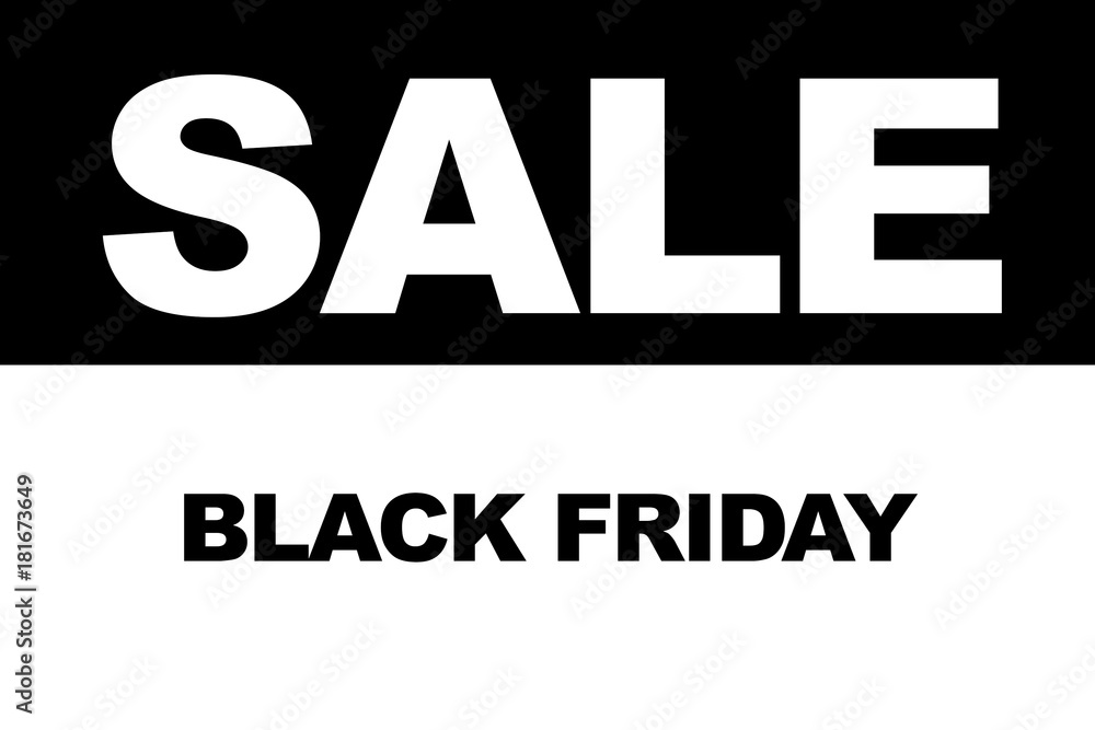 Fototapeta premium Black Friday shopping sale concept. Illustration of sale date.