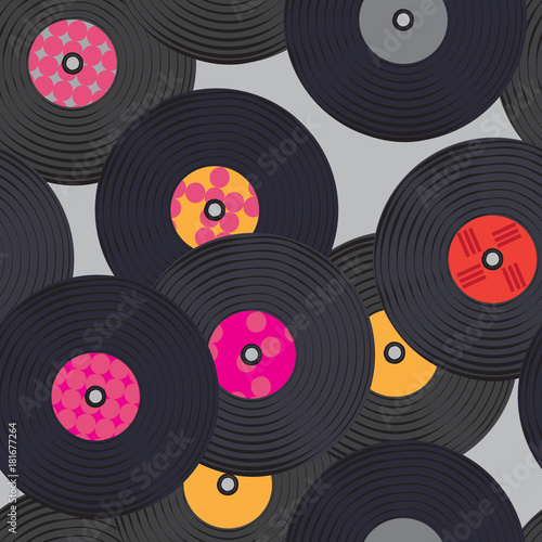 Seamless vinyl records pattern.