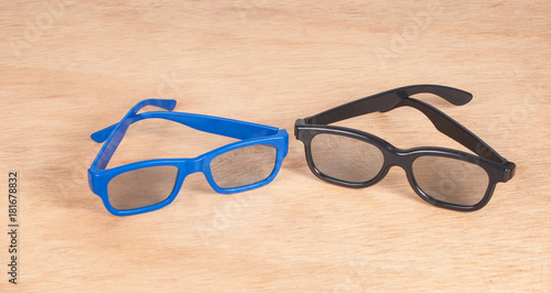 glasses on the wooden background