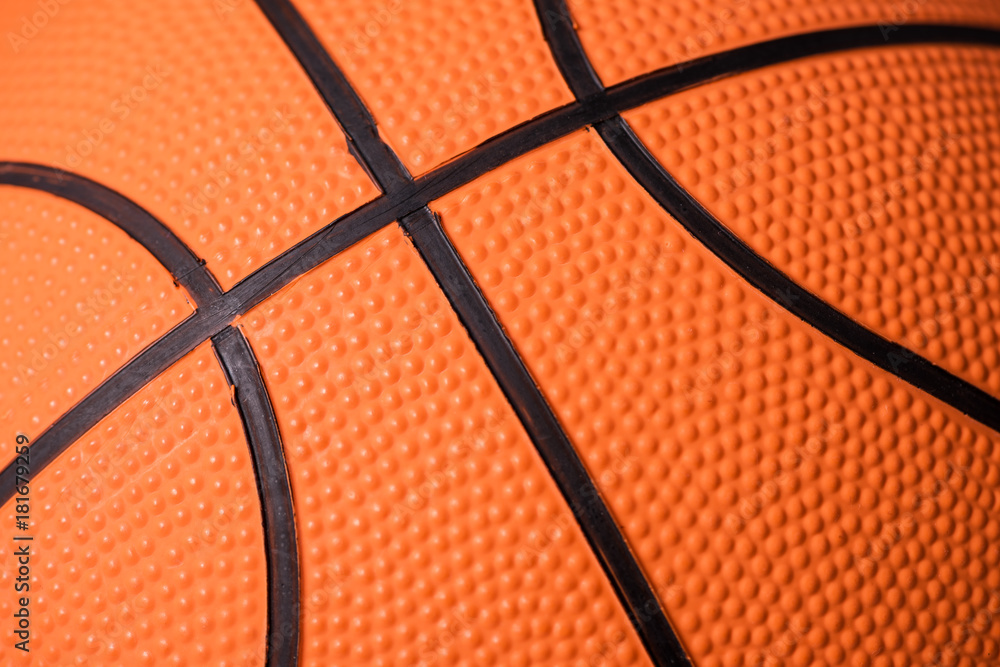 Fototapeta premium Basketball ball detail leather texture background