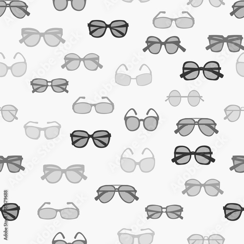pattern with grayscale fashion retro glasses