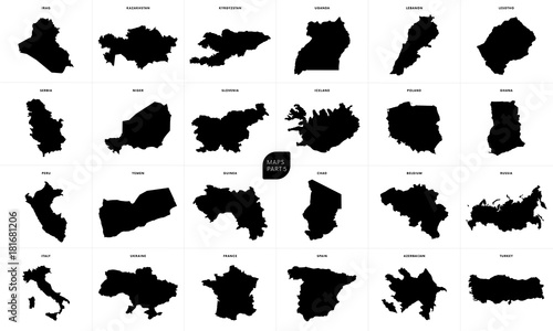 World maps set. Part five. Vector illustration.