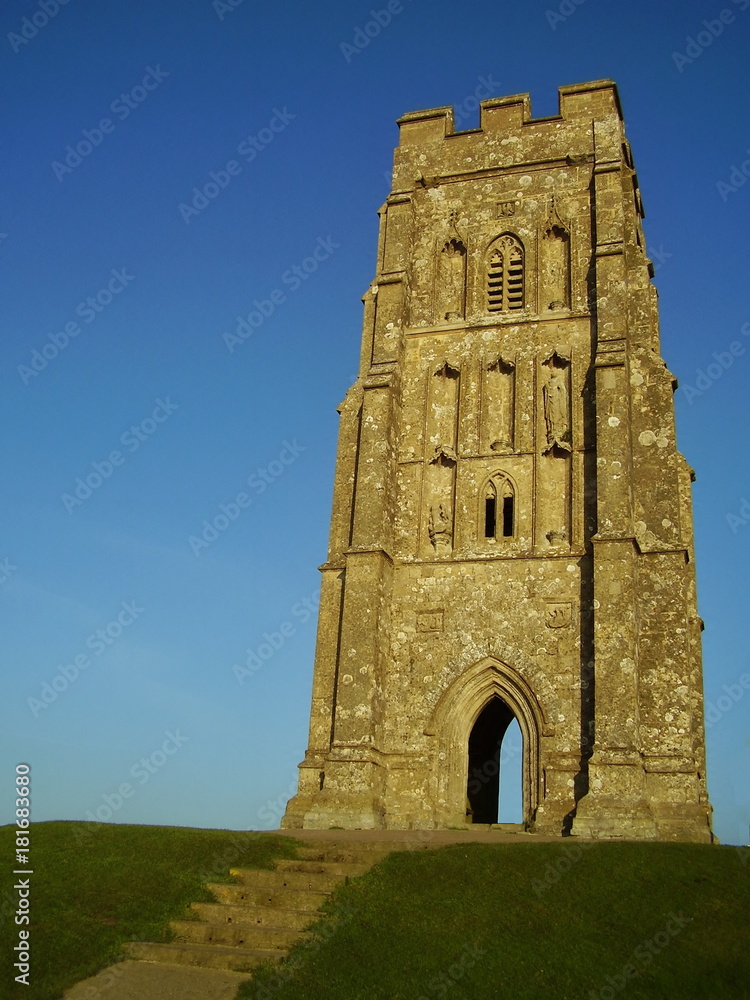 Pathway to the tower at Glastonbury Tor Pathway to the tower at Glastonbury Tor