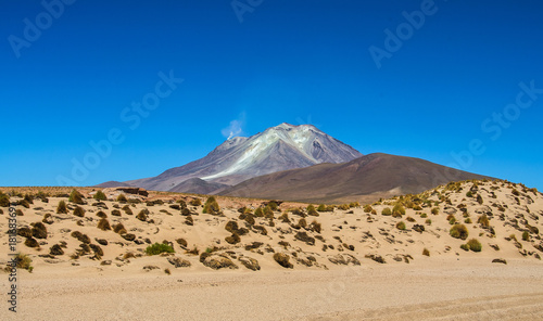 View of the crater of Tunupa Volcano near Uyuni  Bolivia
