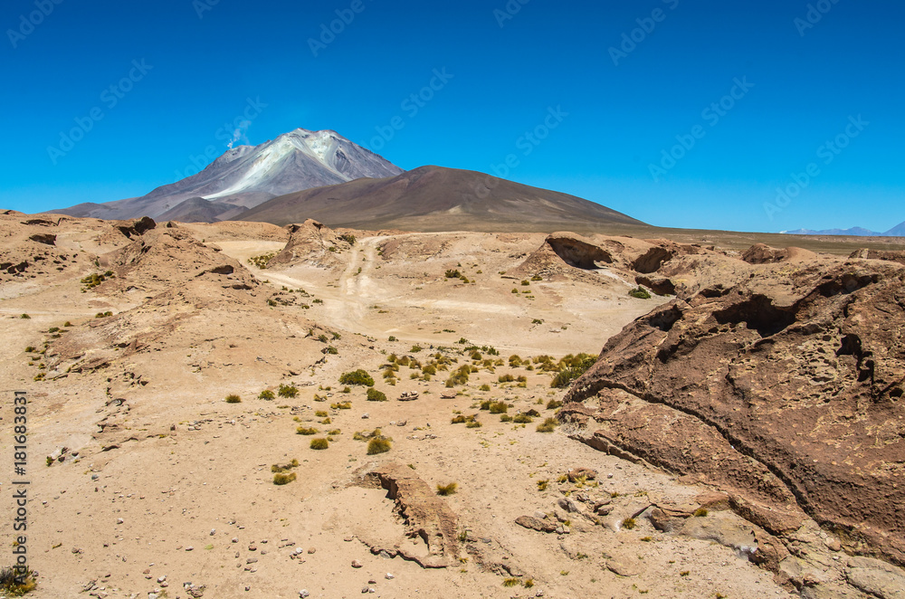 View of the crater of Tunupa Volcano near Uyuni, Bolivia View of the crater of Tunupa Volcano near Uyuni, Bolivia