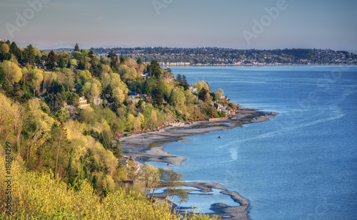 Sunset at Seattle's Discovery Park and Puget Sound