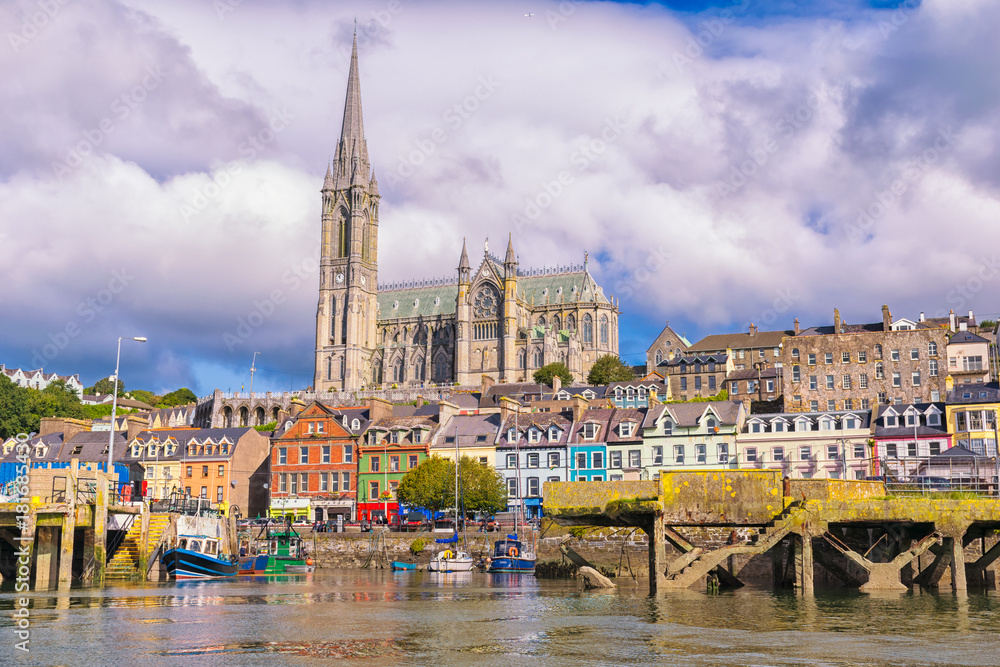Fototapeta premium The small fishing port of Cobh, Ireland. A beautiful romantic place to visit. Inside the county Cork.