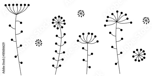 Abstract flowers. Vector illustration.