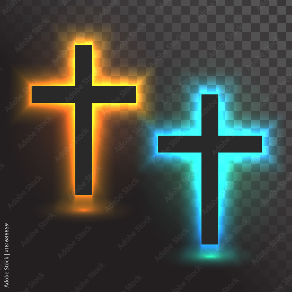 Vector glowing cross
