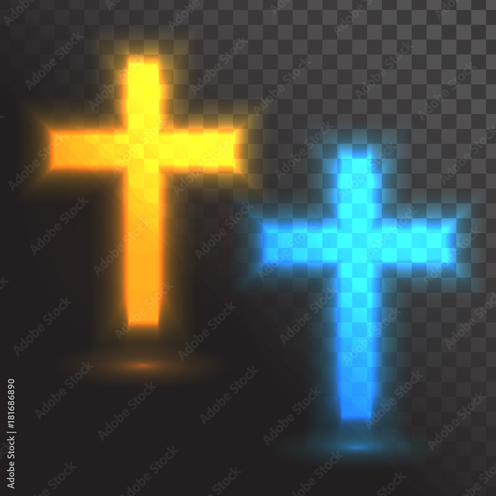 Obraz premium Vector glowing cross