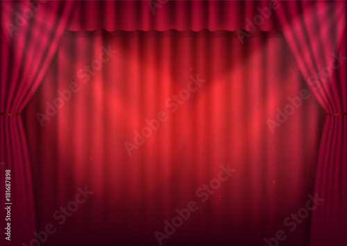Vector scene with a curtain