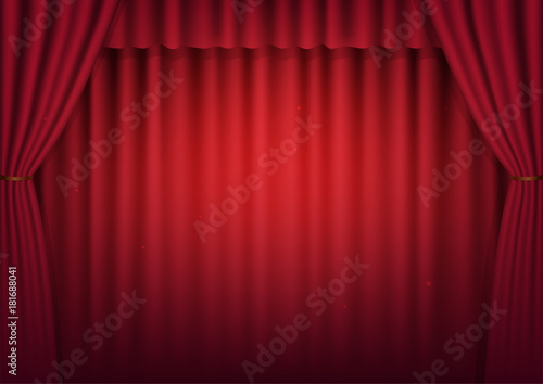 Vector scene with a curtain