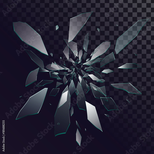 Vector broken glass, glass fragments